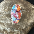 Blue Turquoise Spiny Oyster Southwestern Ring Size 6 | Sterling Silver | Authentic Native American Handmade | 18514
