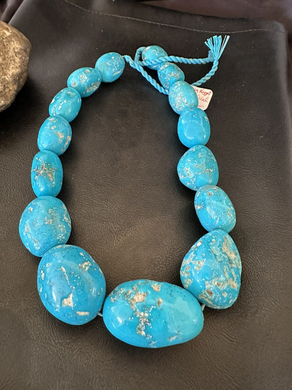 Collectors Authentic Blue Sleeping Beauty Graduated Turquoise Strand 20" | Authentic Native American Handmade | 18446