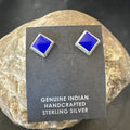 Blue Lapis Post Stud Earrings 0.25" | Sterling Silver | Authentic Native American Handmade | 1063