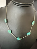 Turquoise Liquid Heishi Nugget 17"Necklace | Sterling Silver | Authentic Native American Handmade | 2930