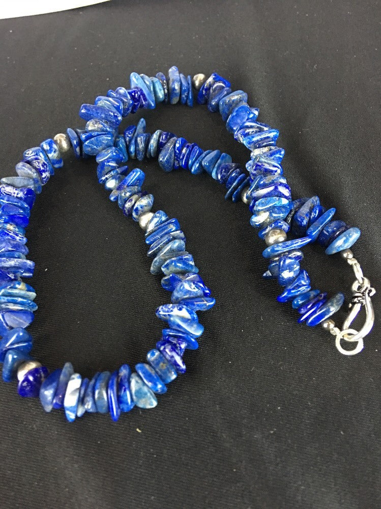 Mens Lapis Lazuli Navajo Sterling Silver 18" Necklace 17378