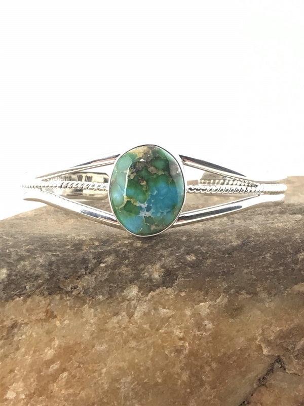 Turquoise Navajo Bracelet | Sterling Silver | Authentic Native American Handmade | 4549