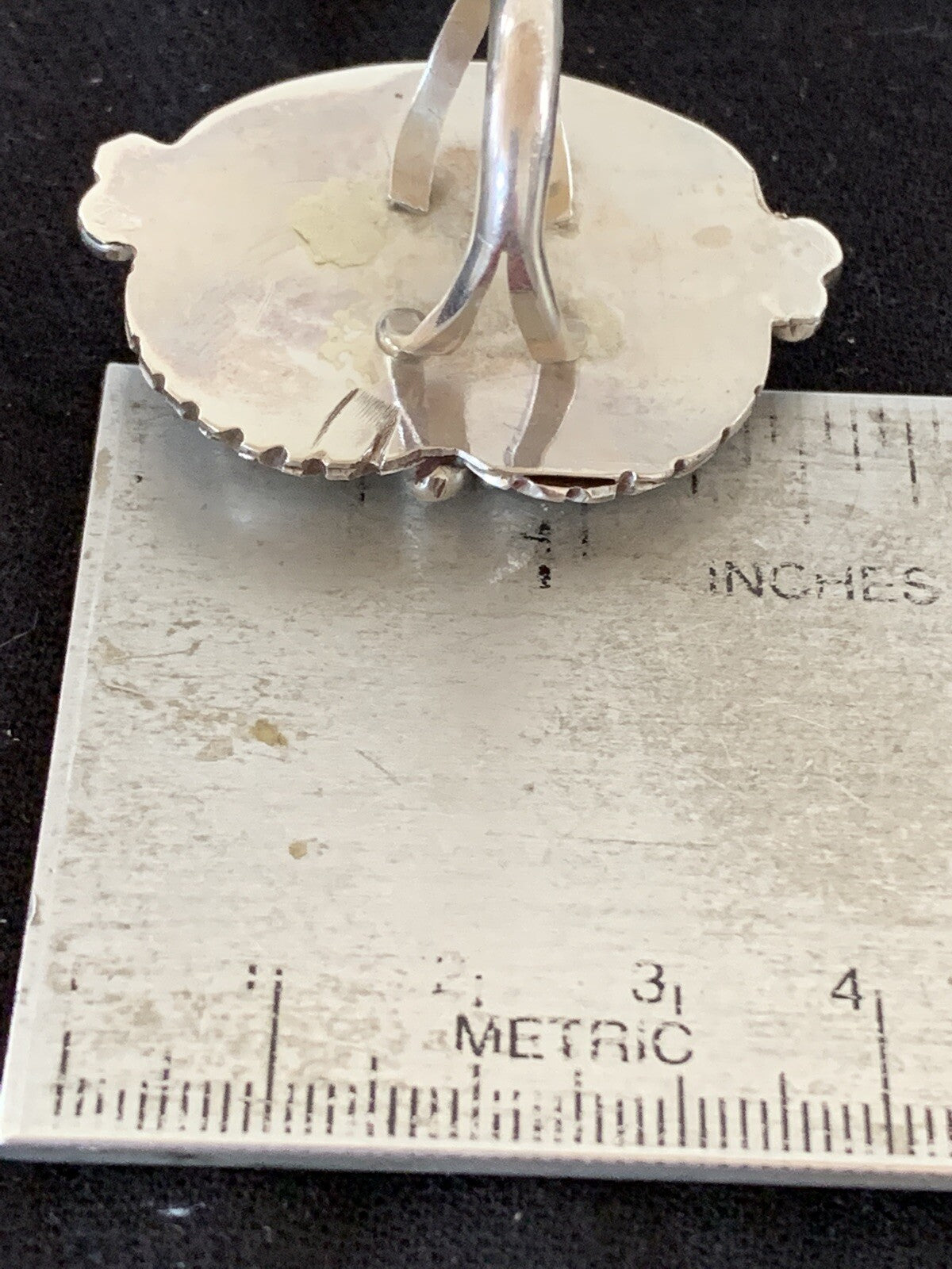 White Buffalo Turquoise Navajo Sterling Silver Ring Size 9.5 00143