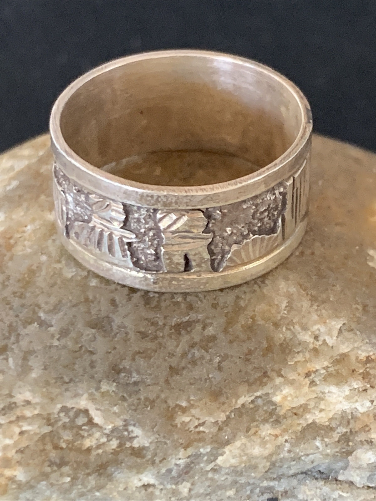 Native American Navajo Sterling Silver Pueblo Ring Size 10 11977N