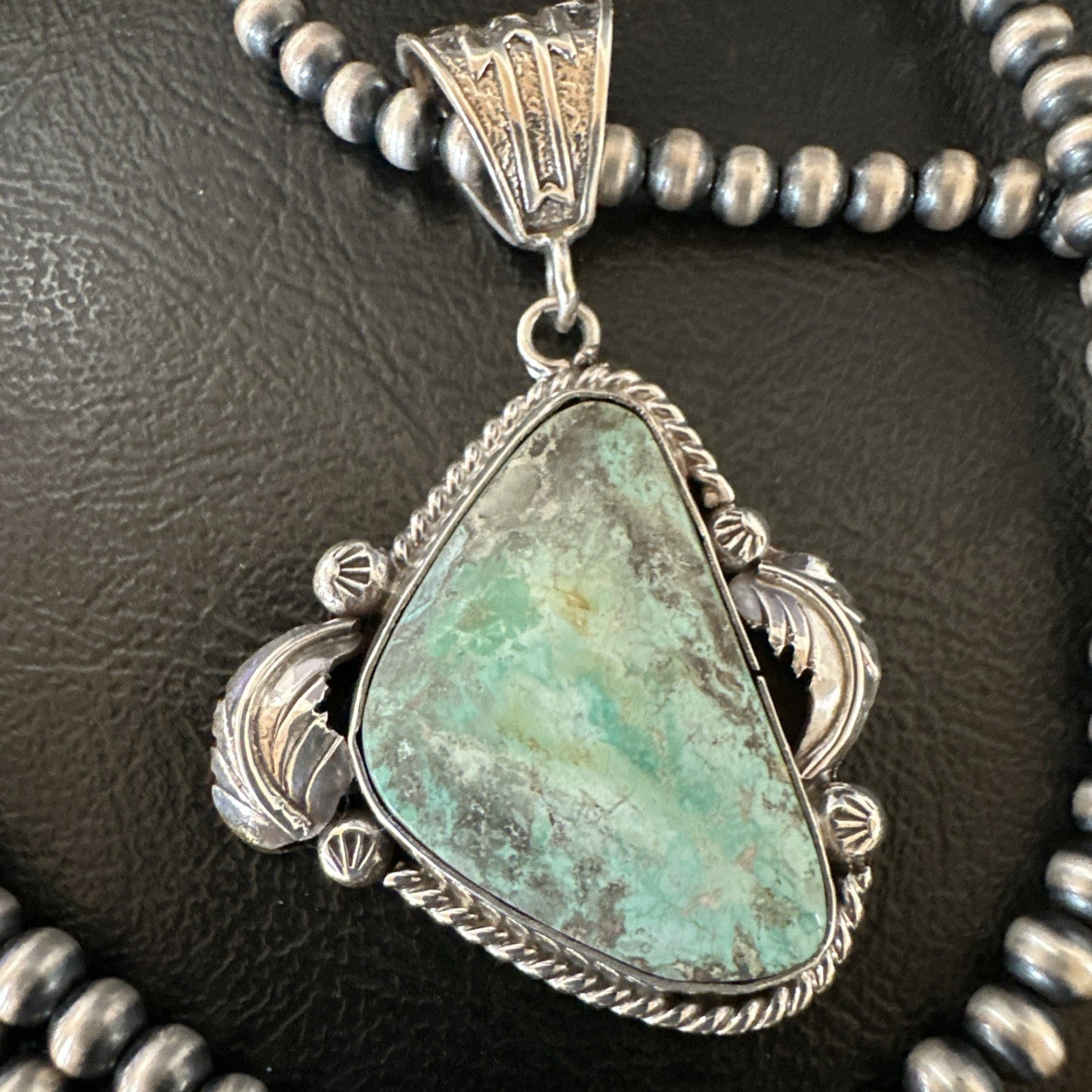 WoMens Navajo Pearls Sterling Silver Royston Turquoise Necklace Pendant 19363