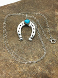 Navajo Chain Blue Turquoise Naja Necklace Pendant | Sterling Silver | Authentic Native American Handmade | 4466