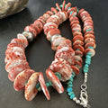 Navajo Purple Spiny Oyster Turquoise Necklace 25" | Sterling Silver | Authentic Native American Handmade | 18738