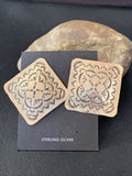 Women's Navajo Earrings | Sterling Silver | Authentic Native American Handmade | 01674
