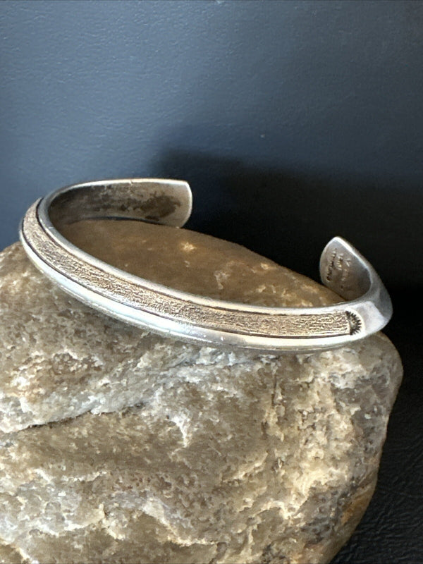 Women's Navajo 14K Gold Cuff Bracelet | Sterling Silver | Authentic Native American Handmade | 18200