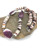Purple Spiny Oyster Navajo Necklace 21" | Sterling Silver | Authentic Native American Handmade | 04915