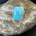 Men Women Blue Kingman Turquoise Navajo Ring Size 9.5 | Sterling Silver | Authentic Native American Handmade | 19333