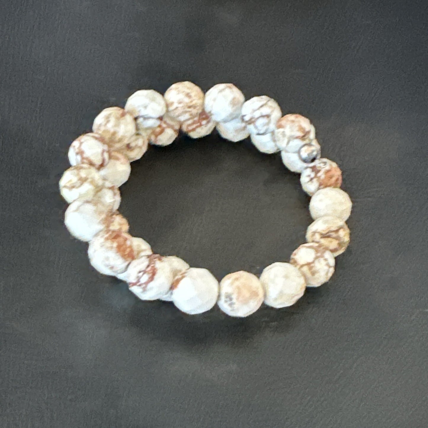 Wild Horse Turquoise 8mm Navajo Indian Stainless Steel Bead Bracelet 18013