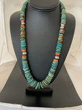 Navajo Pearls Graduated Turquoise Necklace 23" | Sterling Silver | Authentic Native American Handmade | 480