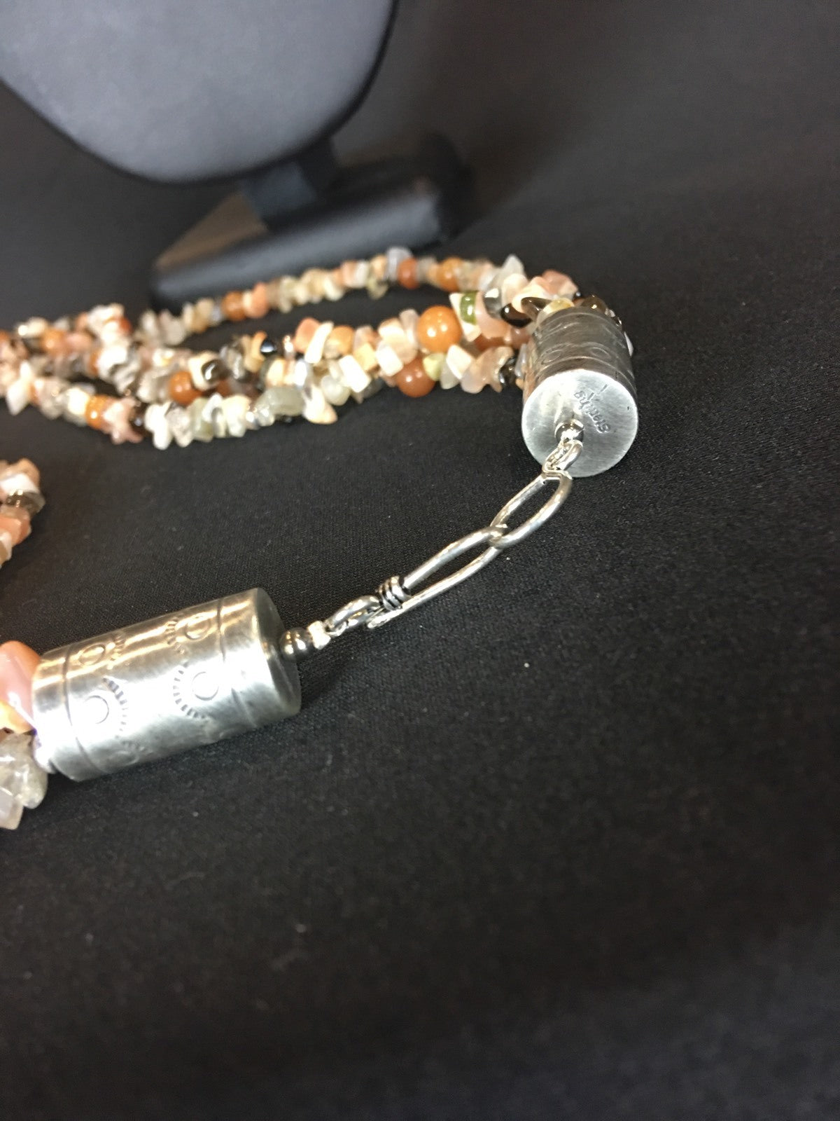 Carnelian 4 strand Navajo Sterling Silver Native American Necklace 21" 03333