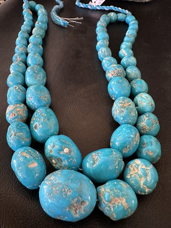 Collectors Authentic 2S Blue Sleeping Beauty Graduated Turquoise 20" | Authentic Native American Handmade | 18458