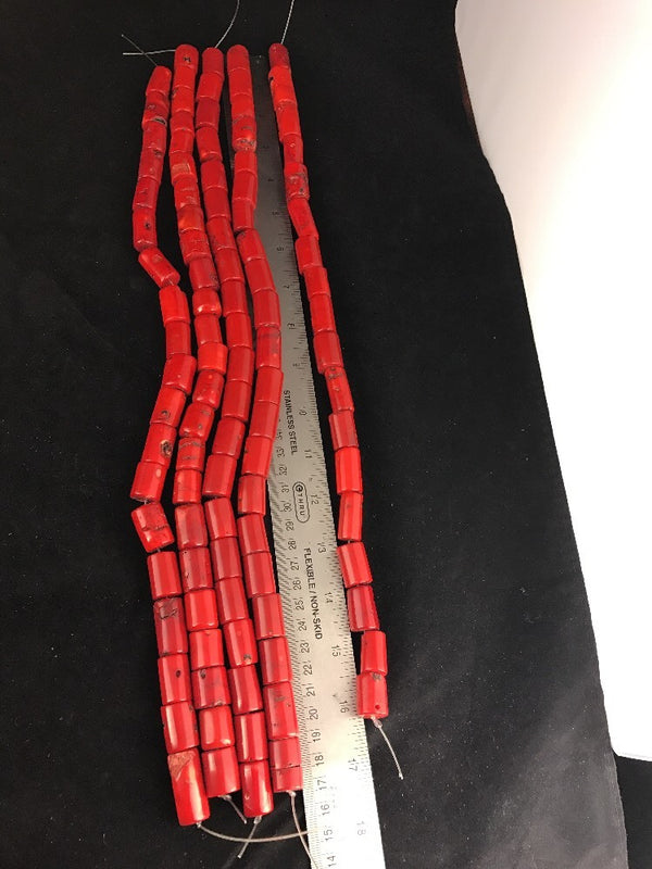 Handmade Strand Coral Beads 16"Barrel | Authentic Native American Handmade | 10056