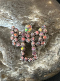 Women's Red Opal Navajo Butterfly Angel Pin Pendant | Sterling Silver | Authentic Native American Handmade | 18157