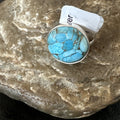 Blue Turquoise#8 Southwestern Ring Size 7 | Sterling Silver | Authentic Native American Handmade | 19741