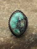 Blue Turquoise Navajo Old Pawn Ring Sz 4.25 | Sterling Silver | Authentic Native American Handmade | 4408