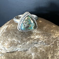 Women's Blue Sonoran Turquoise Navajo Ring Size 10.5 | Sterling Silver | Authentic Native American Handmade | 18005