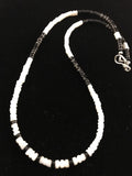 Men's Black Onyx Navajo Pearls Necklace | Sterling Silver | Authentic Native American Handmade | 00336