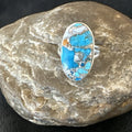 Blue Turquoise Spiny Oyster Southwestern Ring Size 9 | Sterling Silver | Authentic Native American Handmade | 18538