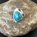Southwestern Blue Kingman Turquoise Ring Size 6 | Sterling Silver | Authentic Native American Handmade | 18535
