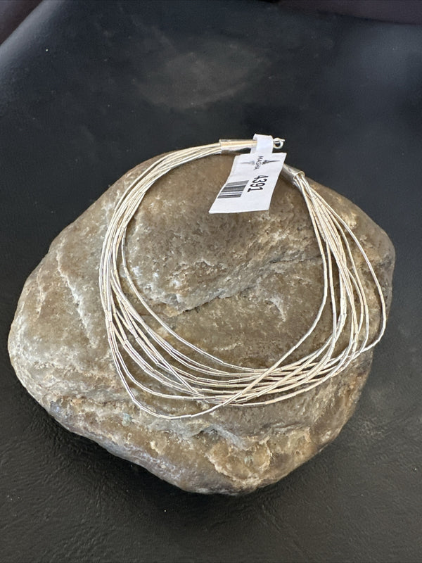 Women's Heishi Liquid 10 Strands Bracelet 8" | Sterling Silver | Authentic Native American Handmade | 4391