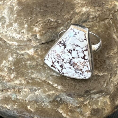 Men's Women's Wild Horse Turquoise Ring | Navajo Sterling Silver | Sz 7 | Authentic Native American Handmade | 17260