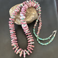 Authentic Navajo Purple Spiny Oyster & Blue Turquoise Necklace | Sterling Silver Navajo Pearls | 34" | 16791