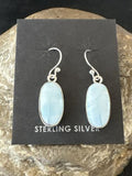 Navajo Blue Larimar Dangle Earrings | Sterling Silver | Authentic Native American Handmade | 17296