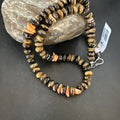 Navajo Tigers Eye Coral Necklace | Sterling Silver | 18" | Authentic Native American Handmade | 13312