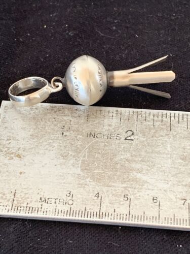 Navajo Naja Pendant | Sterling Silver | Handmade Pearls | 2.5" | Authentic Native American | 1255