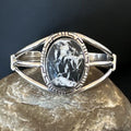 White Buffalo Turquoise Cuff Bracelet | Navajo Sterling Silver | Authentic Native American Handmade | 16250