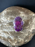 Southwestern Navajo Purple Mojave Turquoise Ring | Sterling Silver | Sz 8 | 15605
