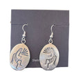 Kokopelli Hopi Dangle Earrings | Sterling Silver | Authentic Native American Handmade | 01504