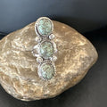Navajo Blue Spiderweb Turquoise Multi-Stone Ring | Authentic Native American Sterling Silver | Sz 9.5 | 16708