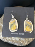 Navajo Bumblebee Jasper Earrings | Sterling Silver | Authentic Native American Handmade | 15822