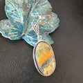 Navajo Bumblebee Jasper Pendant Necklace | Sterling Silver | Authentic Native American Handmade | 15957