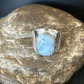 Navajo Blue Larimar Ring | Sterling Silver | Sz 10 | Authentic Native American Handmade | 17653