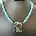Navajo SpiderWeb Turquoise Heishi Pearls Necklace | Sterling Silver | 20" | Authentic Native American Handmade | 17099