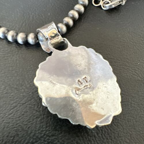 Navajo Orange Spiny Oyster Heart Pendant Necklace | Sterling Silver | Authentic Native American Handmade | 16295