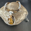 Southwestern Coffee Brown Tiger's Eye Pendant Necklace | Sterling Silver | 16" | 16368