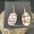 Navajo Wild Horse Turquoise Dangle Earrings | Sterling Silver | Authentic Native American Handmade | 15746