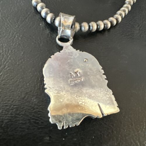 Navajo Red Spiny Oyster Pendant Necklace | Sterling Silver | Authentic Native American Handmade | 16148