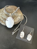 Navajo Wild Horse Necklace Pendant and Earrings Set | Sterling Silver | Authentic Native American Handmade | 15738