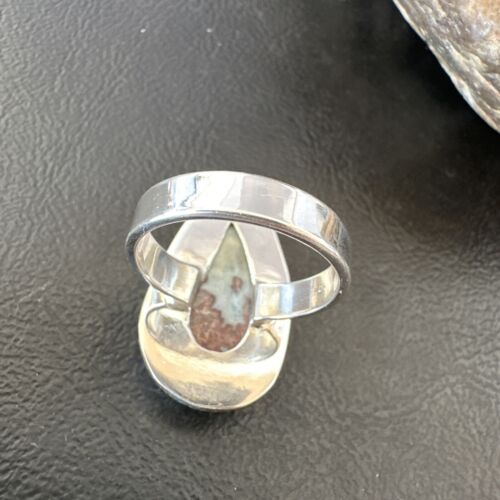 Navajo Blue Larimar Ring | Sterling Silver | Sz 10 | Authentic Native American Handmade | 16598