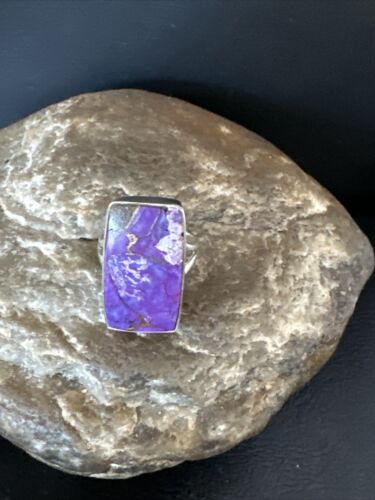 Southwestern Navajo Purple Mojave Turquoise Ring | Sterling Silver | Sz 6 | 15611
