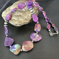 Navajo Pearl Purple Mojave Turquoise Pendant Necklace | Sterling Silver | Authentic Native American Handmade | 21" | 17500