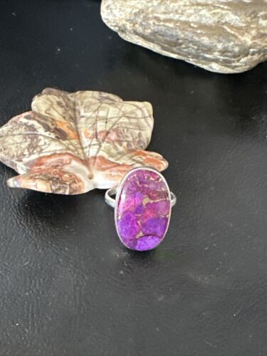 Southwestern Navajo Purple Mojave Turquoise Ring | Sterling Silver | Sz 10 | 15607